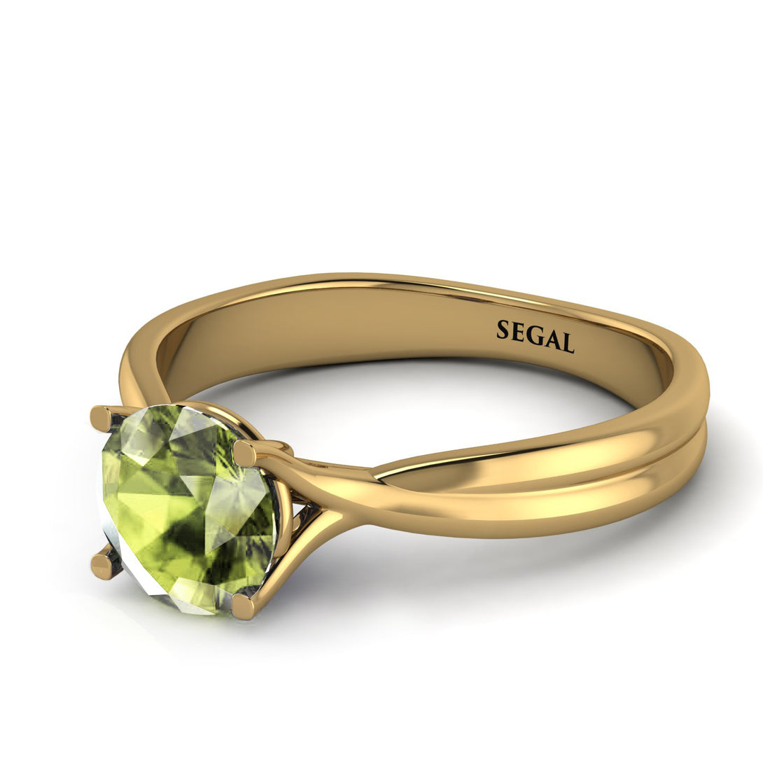 Solitaire Twist Shank Peridot Ring - Eleanor No. 701